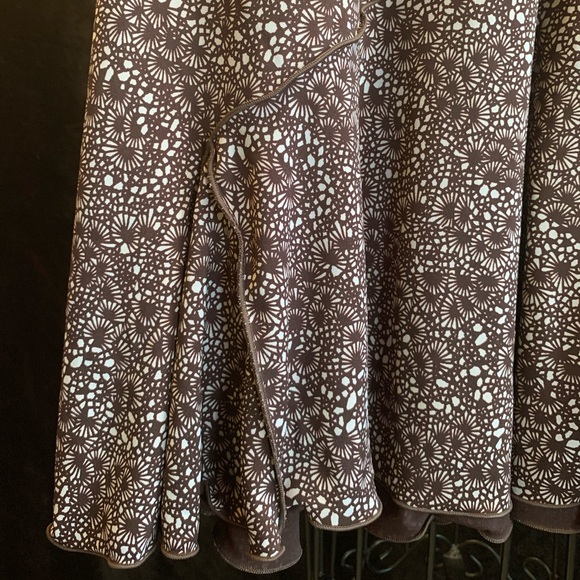 Max Studio Skirt A-Line Full Retro Brown and White Microprint Pattern - Picture 2 of 6